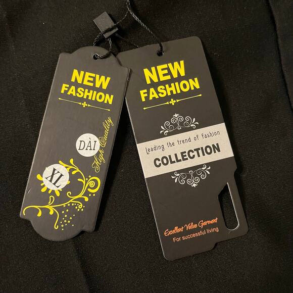 New Fashion Women's Low Rise Chain Detail Pants in Black/Gold Size XL - Picture 6 of 7